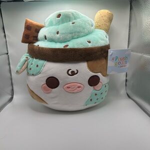 Cuddle Barn PlushGoals - Cow Cute Collectible, Mint Mooshake 11 inches